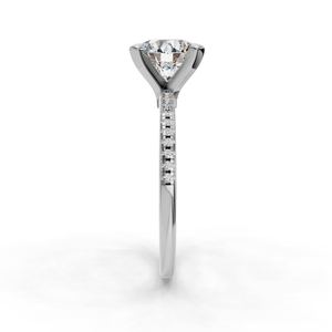 Ray Pave Band Engagement Ring in $14K White Gold 18K White Gold Platinum$