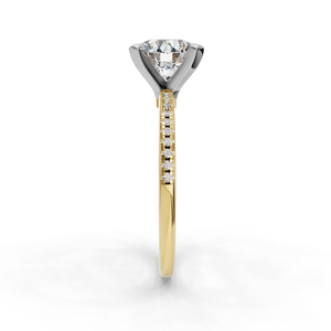 Ray Pave Band Engagement Ring in $14K Yellow Gold 18K Yellow Gold$