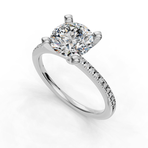 Ray Pave Band Engagement Ring in $14K White Gold 18K White Gold Platinum$ 