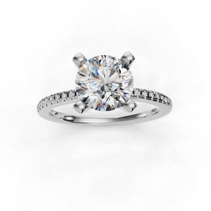 Ray Pave Band Engagement Ring in $14K White Gold 18K White Gold Platinum$