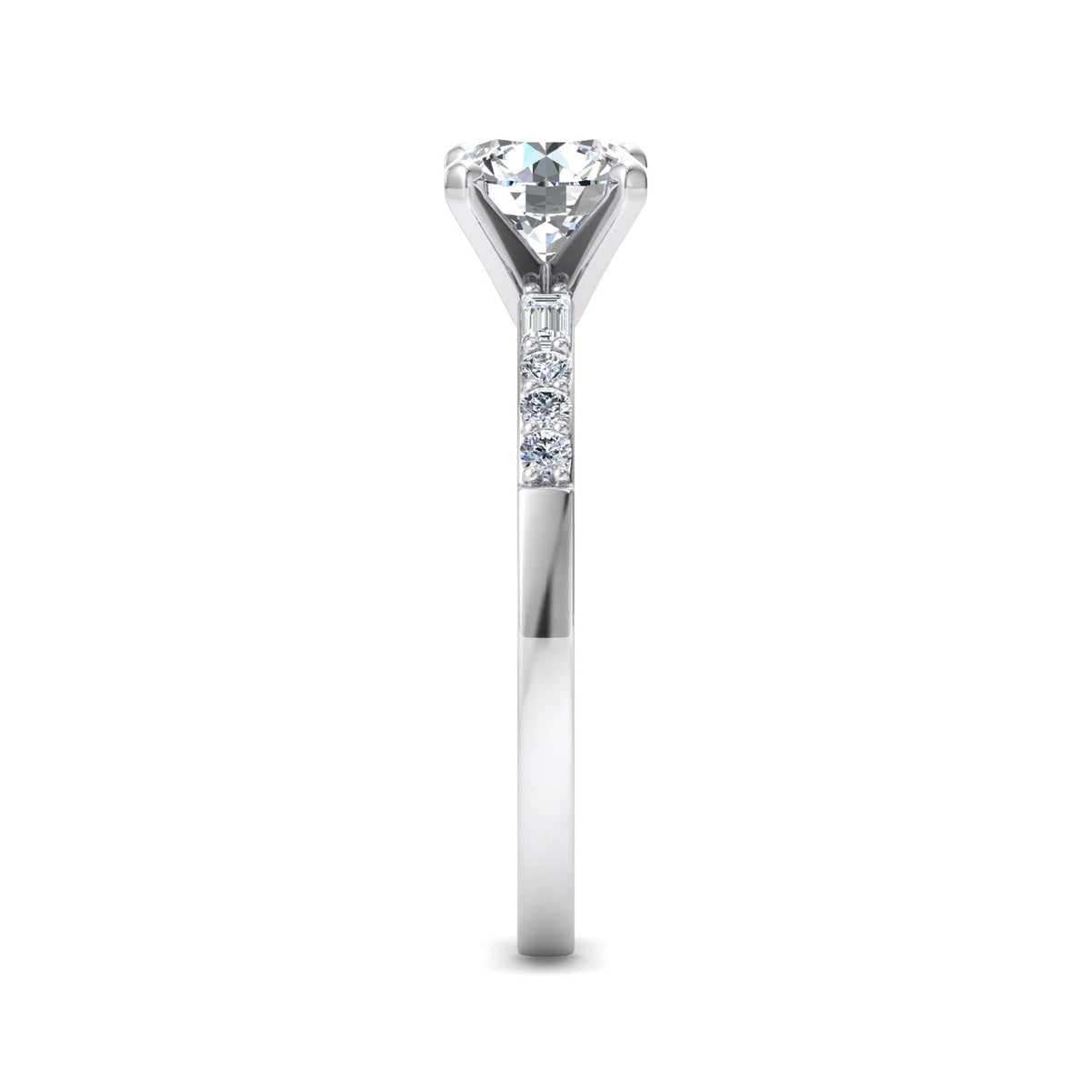 Sage Modern Solitaire Engagement Ring in $14K White Gold 18K White Gold Platinum$