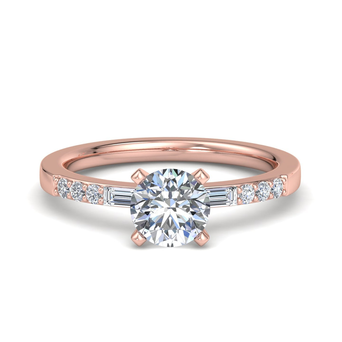 Sage Modern Solitaire Engagement Ring in $14K Rose Gold 18K Rose Gold$ 