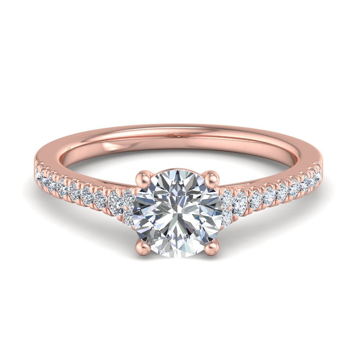 Sierra Split Cathedral Pave Ring in $14K Rose Gold 18K Rose Gold$