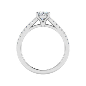 Sierra Split Cathedral Pave Ring in $14K White Gold 18K White Gold Platinum$ 