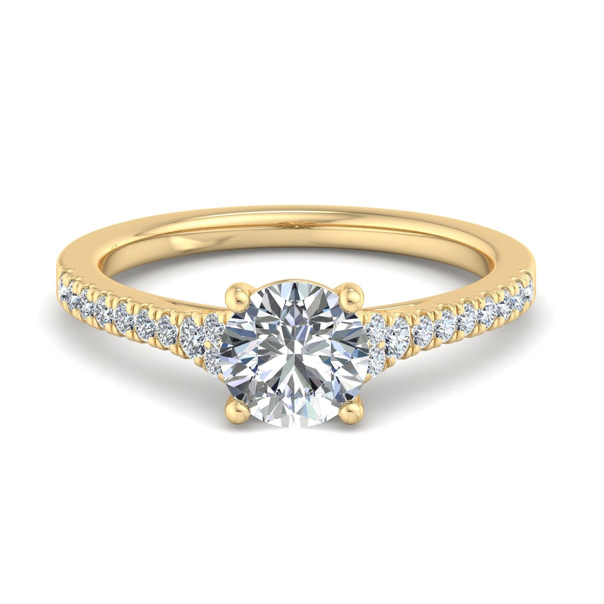 Sierra Split Cathedral Pave Ring in $14K Yellow Gold 18K Yellow Gold$