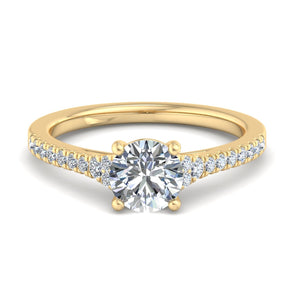 Sierra Split Cathedral Pave Ring in $14K Yellow Gold 18K Yellow Gold$ 