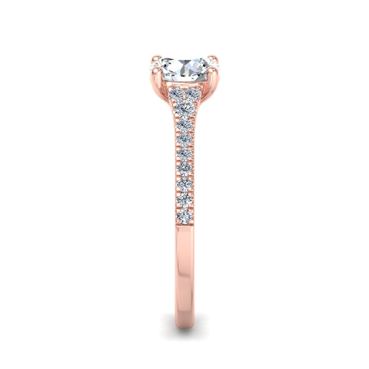 Sierra Split Cathedral Pave Ring in $14K Rose Gold 18K Rose Gold$