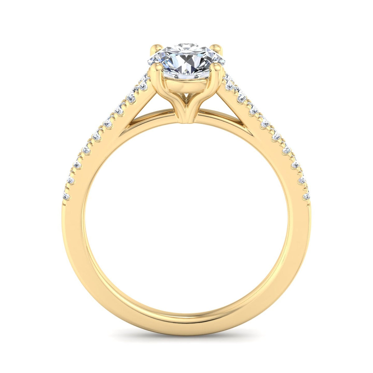Sierra Split Cathedral Pave Ring in $14K Yellow Gold 18K Yellow Gold$ 