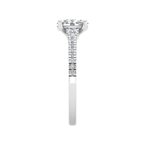 Sierra Split Cathedral Pave Ring in $14K White Gold 18K White Gold Platinum$ 