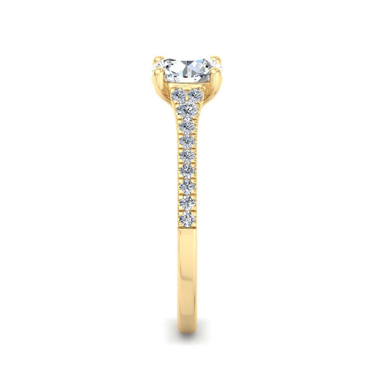 Sierra Split Cathedral Pave Ring in $14K Yellow Gold 18K Yellow Gold$ 