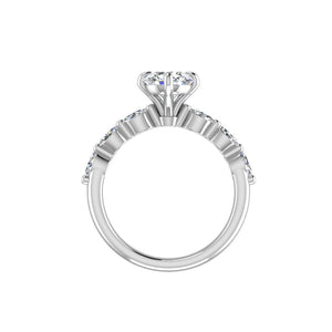 Sleek Marquise Band Engagement Ring in $14K White Gold 18K White Gold Platinum$