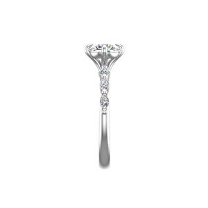 Sleek Marquise Band Engagement Ring in $14K White Gold 18K White Gold Platinum$