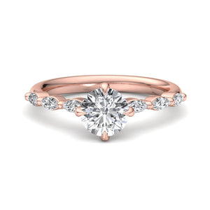 Sleek Marquise Band Engagement Ring in $14K Rose Gold 18K Rose Gold$