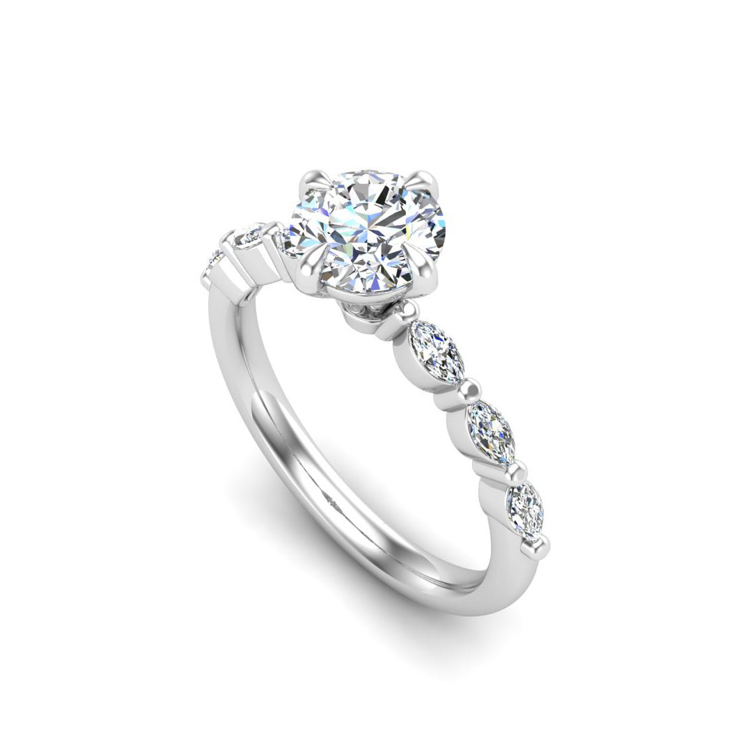 Sleek Marquise Band Engagement Ring