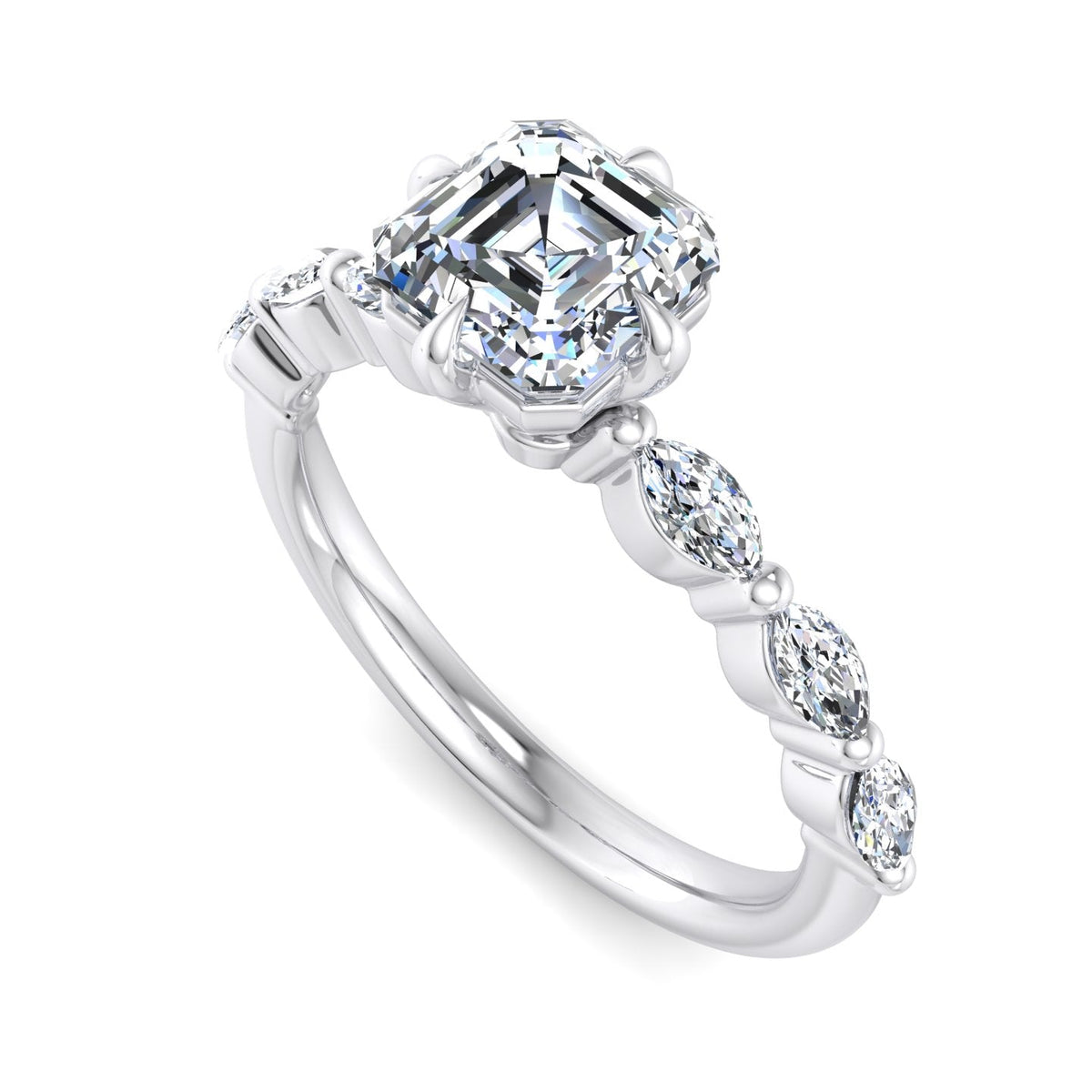 Sleek Marquise Band Engagement Ring