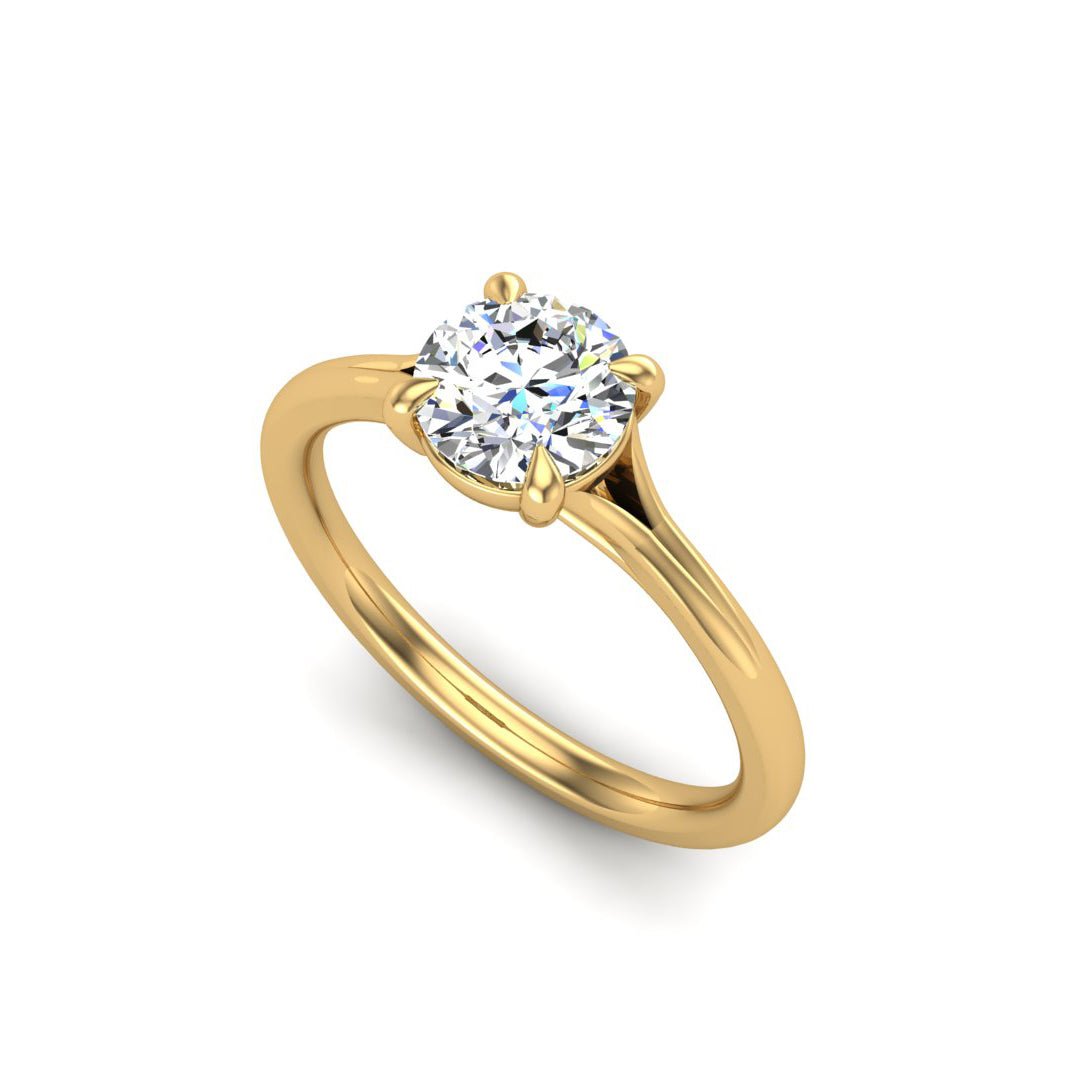 Solstice Split Shank 4-Prong Solitaire Engagement Ring in $14K Yellow Gold 18K Yellow Gold$