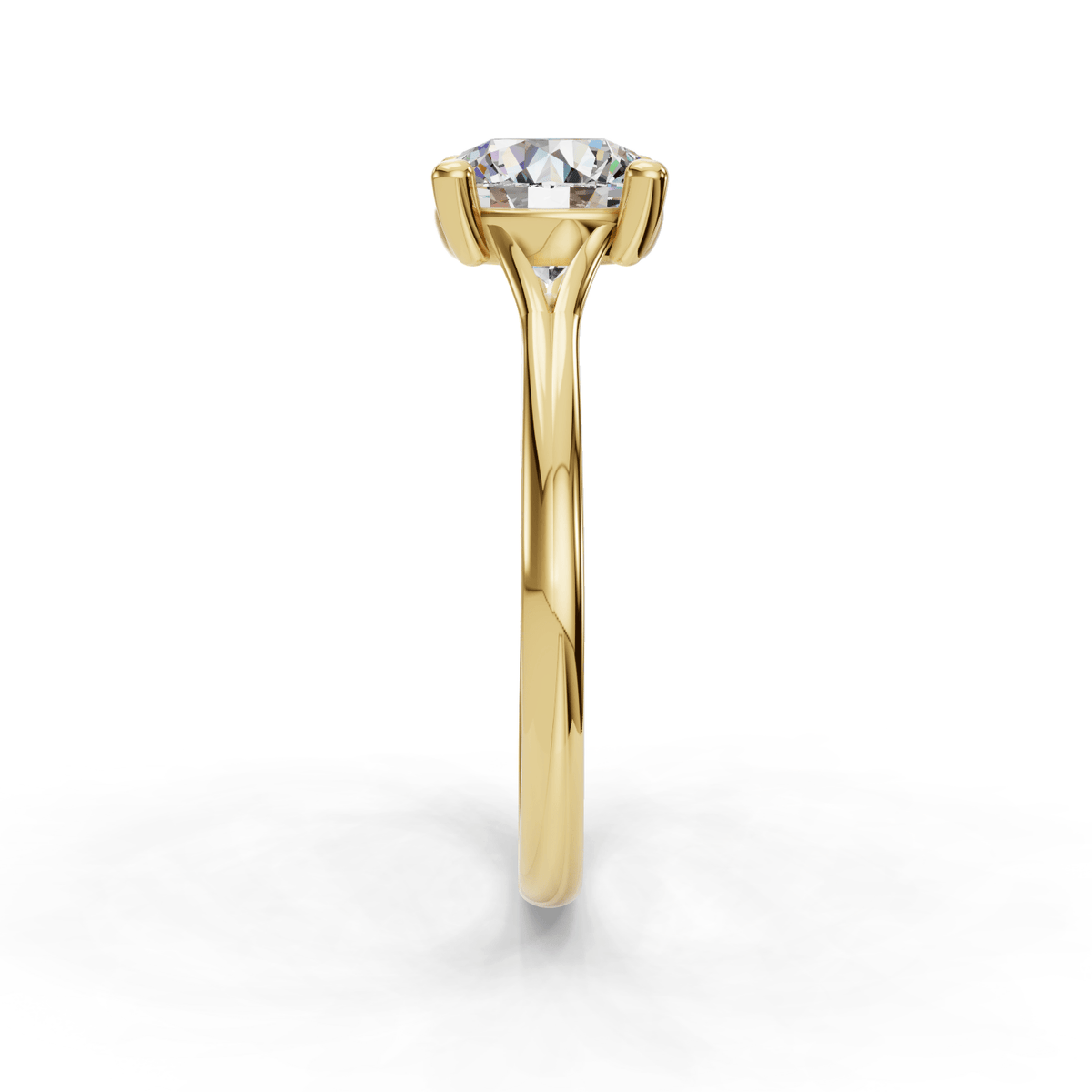 Solstice Split Shank 4-Prong Solitaire Engagement Ring in $14K Yellow Gold 18K Yellow Gold$ 