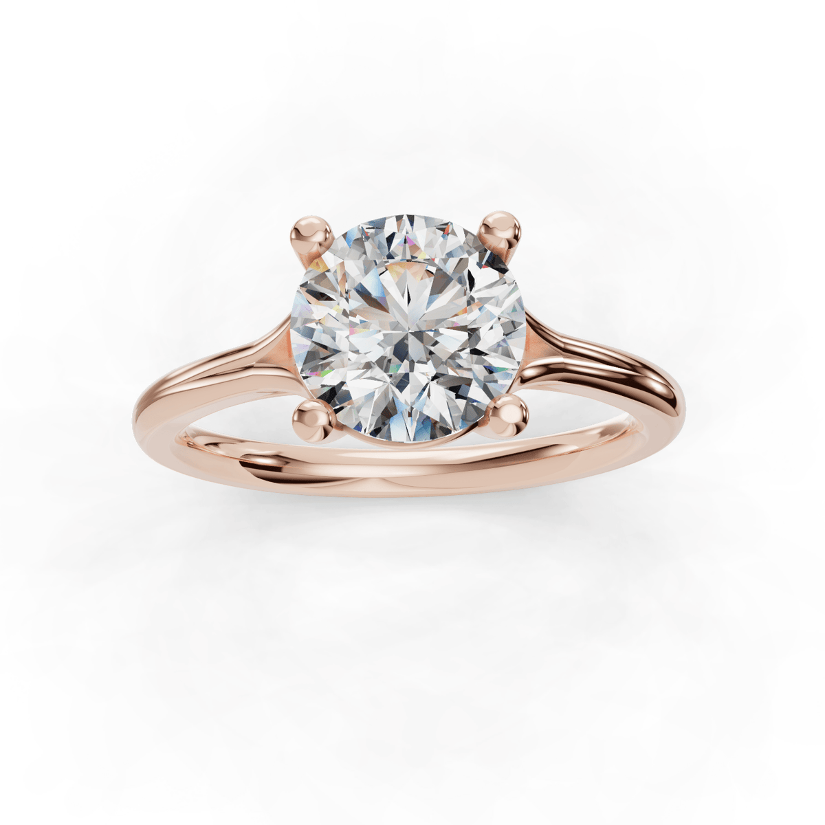 Solstice Split Shank 4-Prong Solitaire Engagement Ring in $14K Rose Gold 18K Rose Gold$