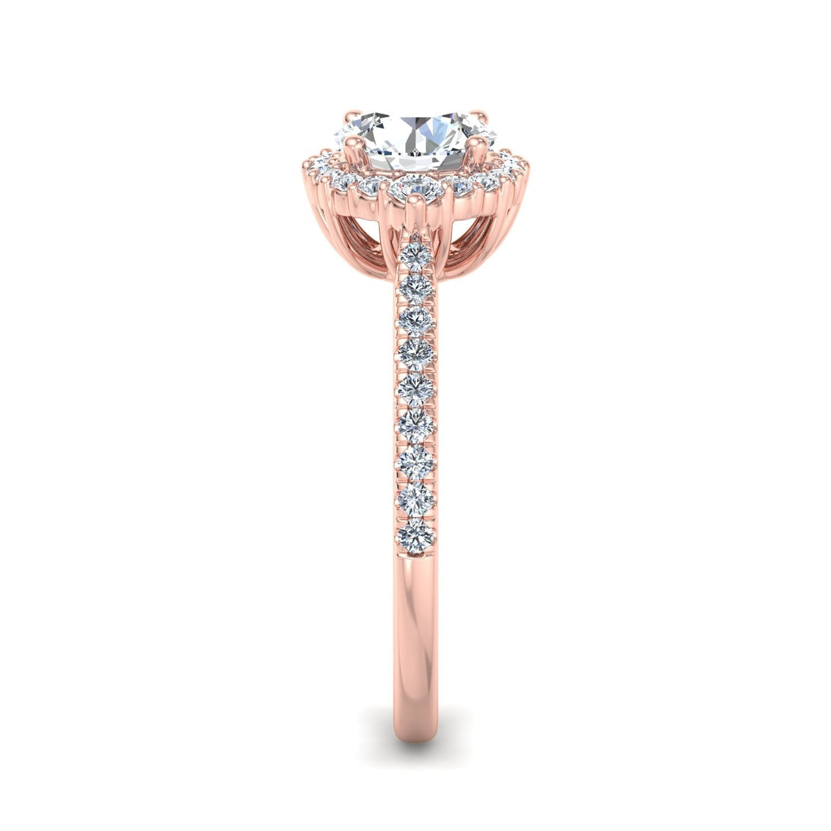 Stella Diamond Halo Engagement Ring in $14K Rose Gold 18K Rose Gold$