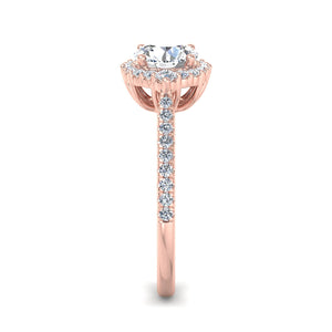 Stella Diamond Halo Engagement Ring in $14K Rose Gold 18K Rose Gold$