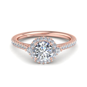 Stella Diamond Halo Engagement Ring in $14K Rose Gold 18K Rose Gold$