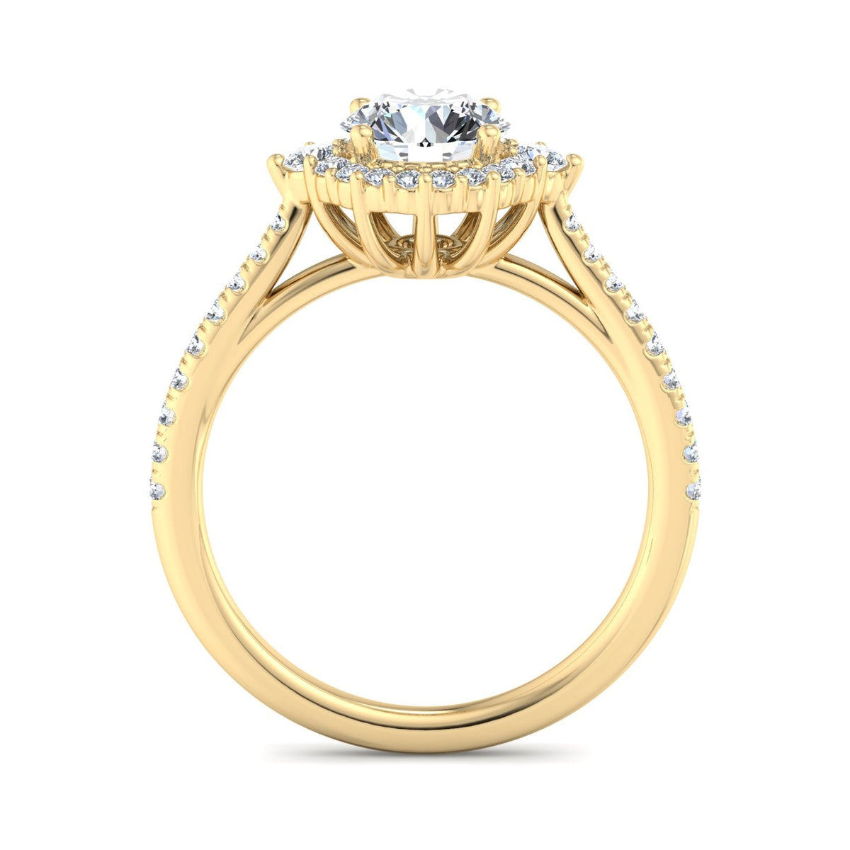 Stella Diamond Halo Engagement Ring in $14K Yellow Gold 18K Yellow Gold$