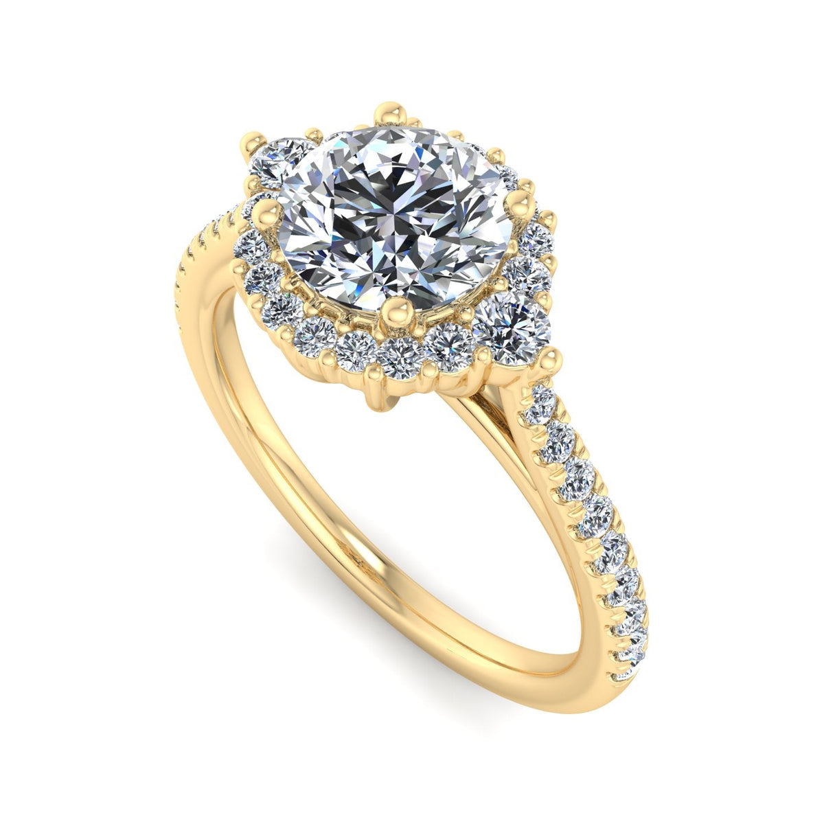 Stella Diamond Halo Engagement Ring in $14K Yellow Gold 18K Yellow Gold$