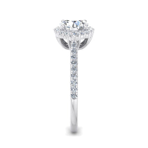 Stella Diamond Halo Engagement Ring in $14K White Gold 18K White Gold Platinum$ 