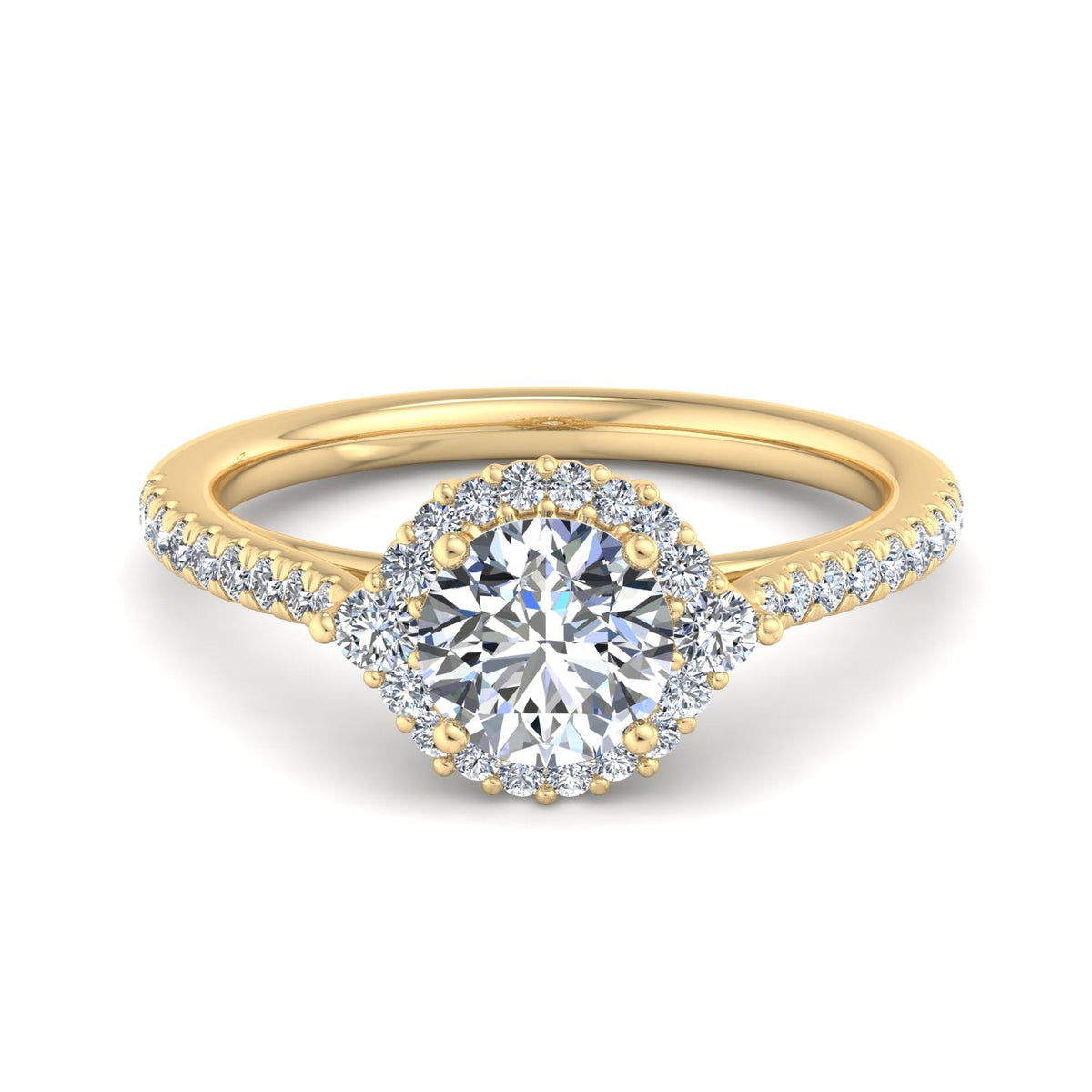 Stella Diamond Halo Engagement Ring in $14K Yellow Gold 18K Yellow Gold$