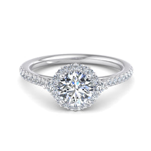 Stella Diamond Halo Engagement Ring in $14K White Gold 18K White Gold Platinum$ 