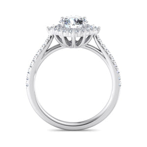Stella Diamond Halo Engagement Ring in $14K White Gold 18K White Gold Platinum$ 