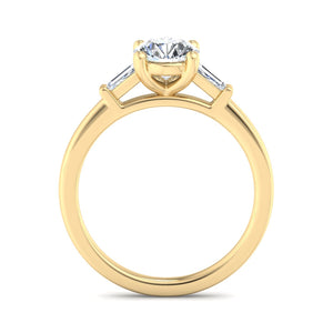 Three-Stone Emerald Cut Engagement Ring – Arc Style in $14K Yellow Gold 18K Yellow Gold$