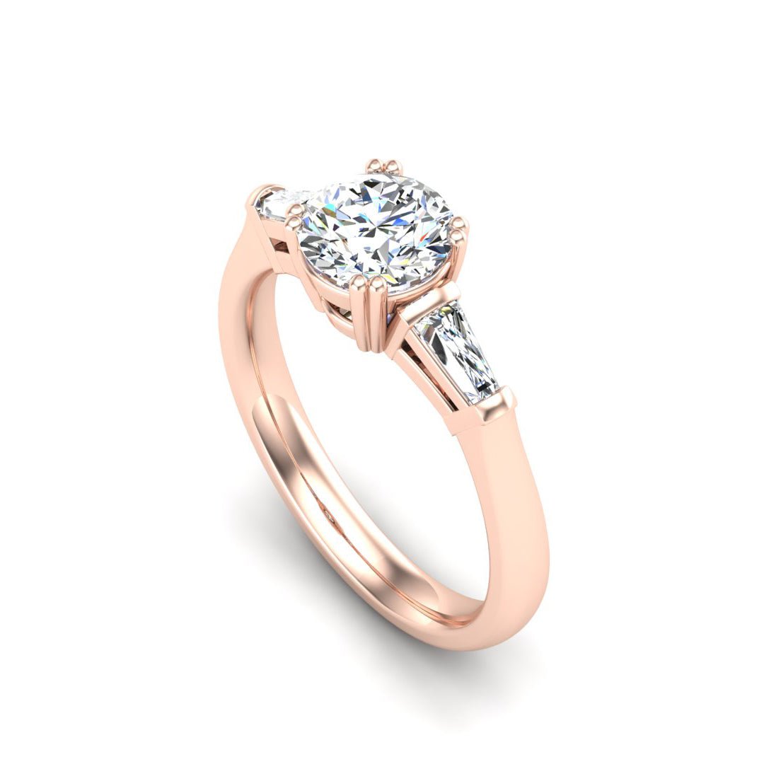 Trio Classic 3-Stone Engagement Ring in $14K Rose Gold 18K Rose Gold$