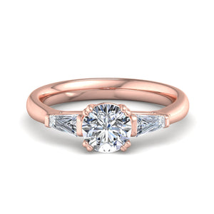 Trio Classic 3-Stone Engagement Ring in  $14K Rose Gold 18K Rose Gold$