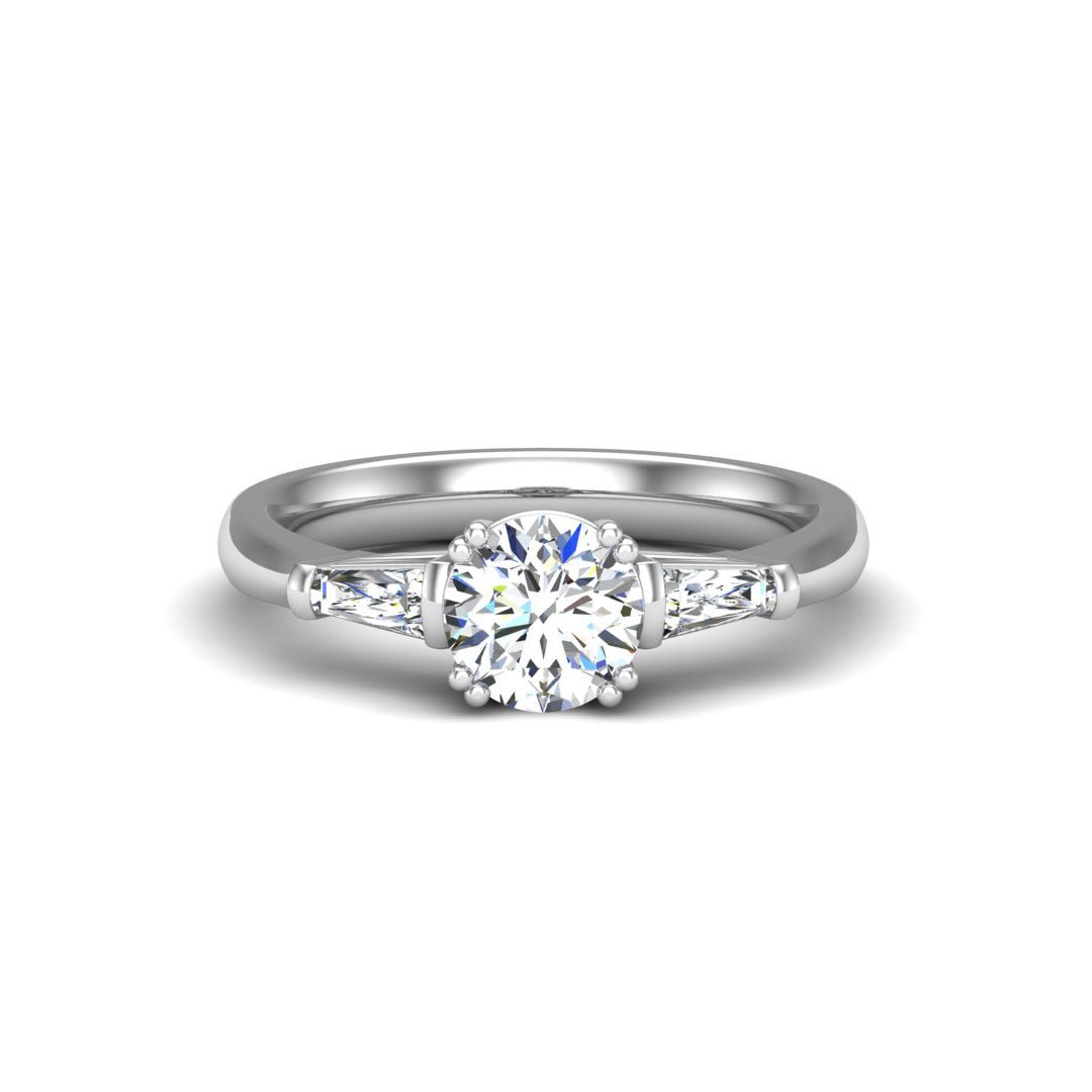 Trio Classic 3-Stone Engagement Ring in $14K White Gold 18K White Gold Platinum$