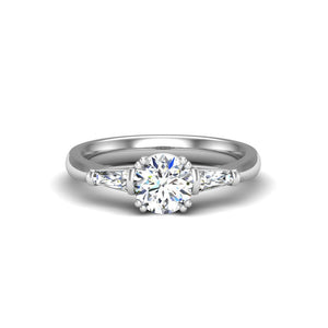 Trio Classic 3-Stone Engagement Ring in  $14K White Gold 18K White Gold Platinum$