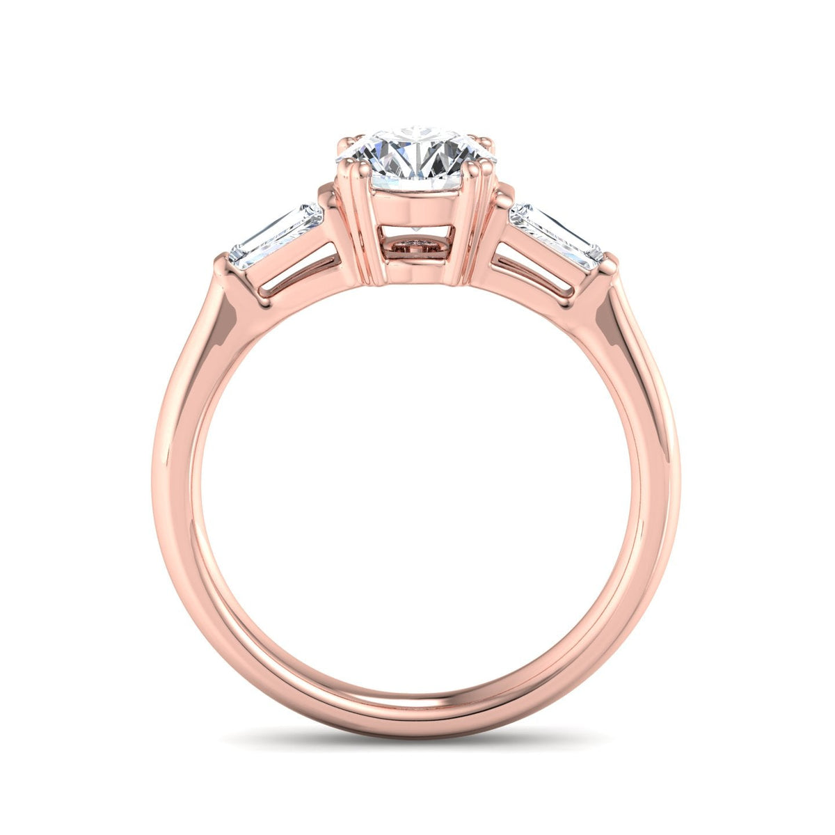 Trio Classic 3-Stone Engagement Ring in $14K Rose Gold 18K Rose Gold$