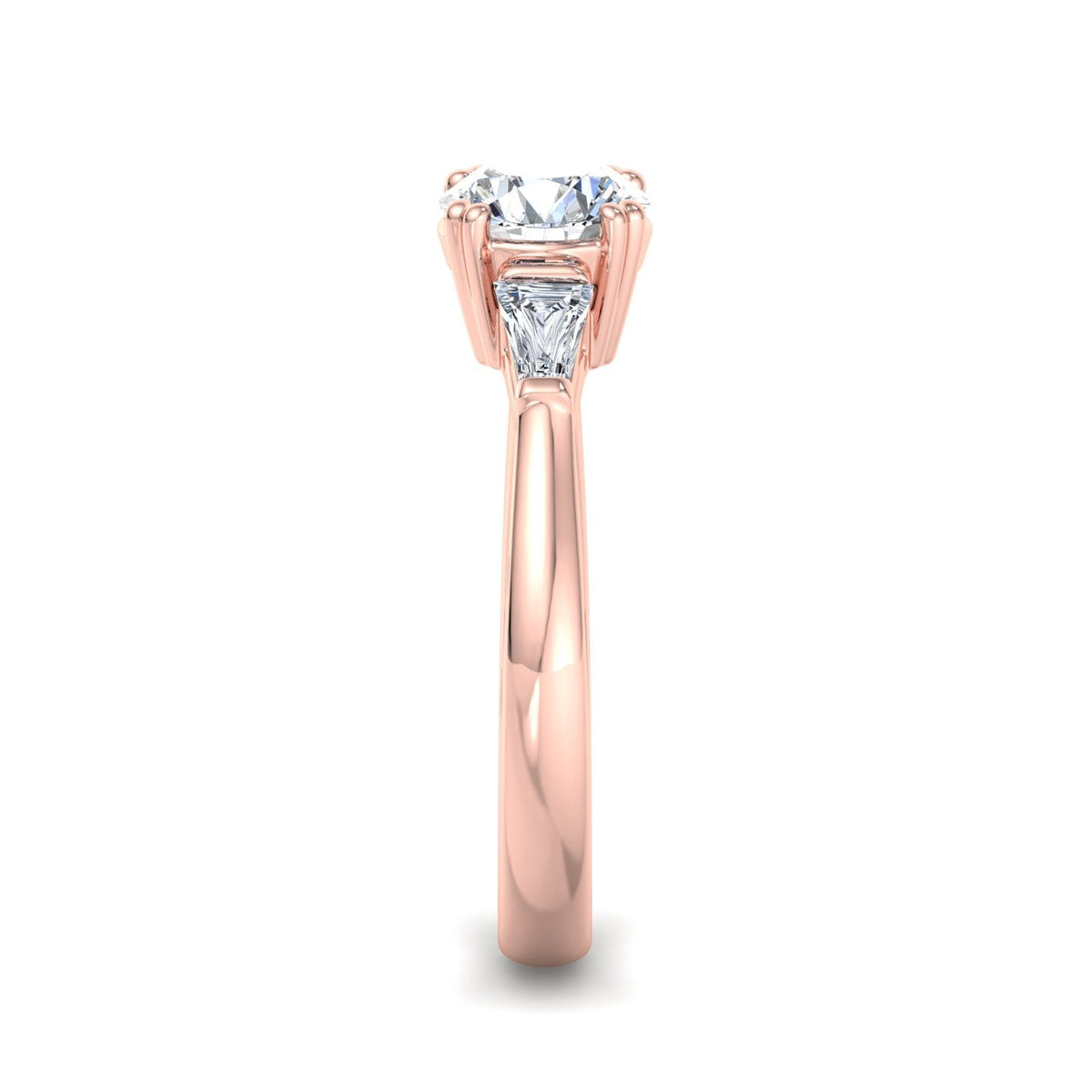 Trio Classic 3-Stone Engagement Ring in $14K Rose Gold 18K Rose Gold$