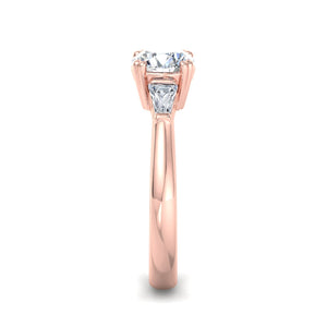 Trio Classic 3-Stone Engagement Ring in  $14K Rose Gold 18K Rose Gold$