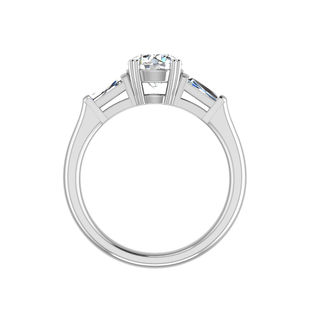 Trio Classic 3-Stone Engagement Ring in $14K White Gold 18K White Gold Platinum$