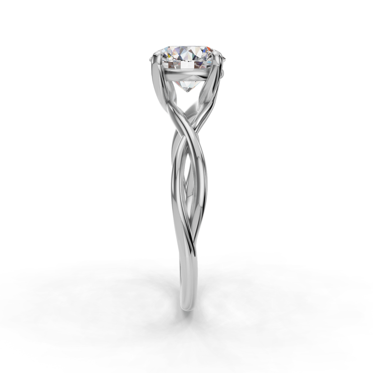 Twine Twist Solitaire Engagement Ring in $14K White Gold 18K White Gold Platinum$
