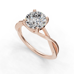 Twine Twist Solitaire Engagement Ring in $14K Rose Gold 18K Rose Gold$ 