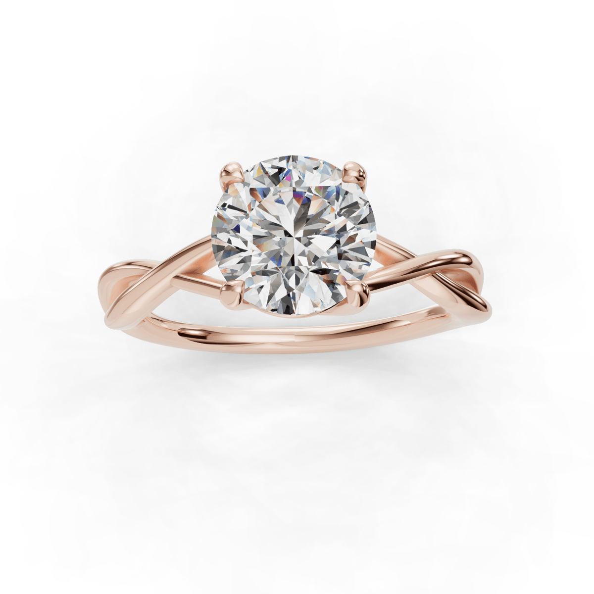 Twine Twist Solitaire Engagement Ring in $14K Rose Gold 18K Rose Gold$ 