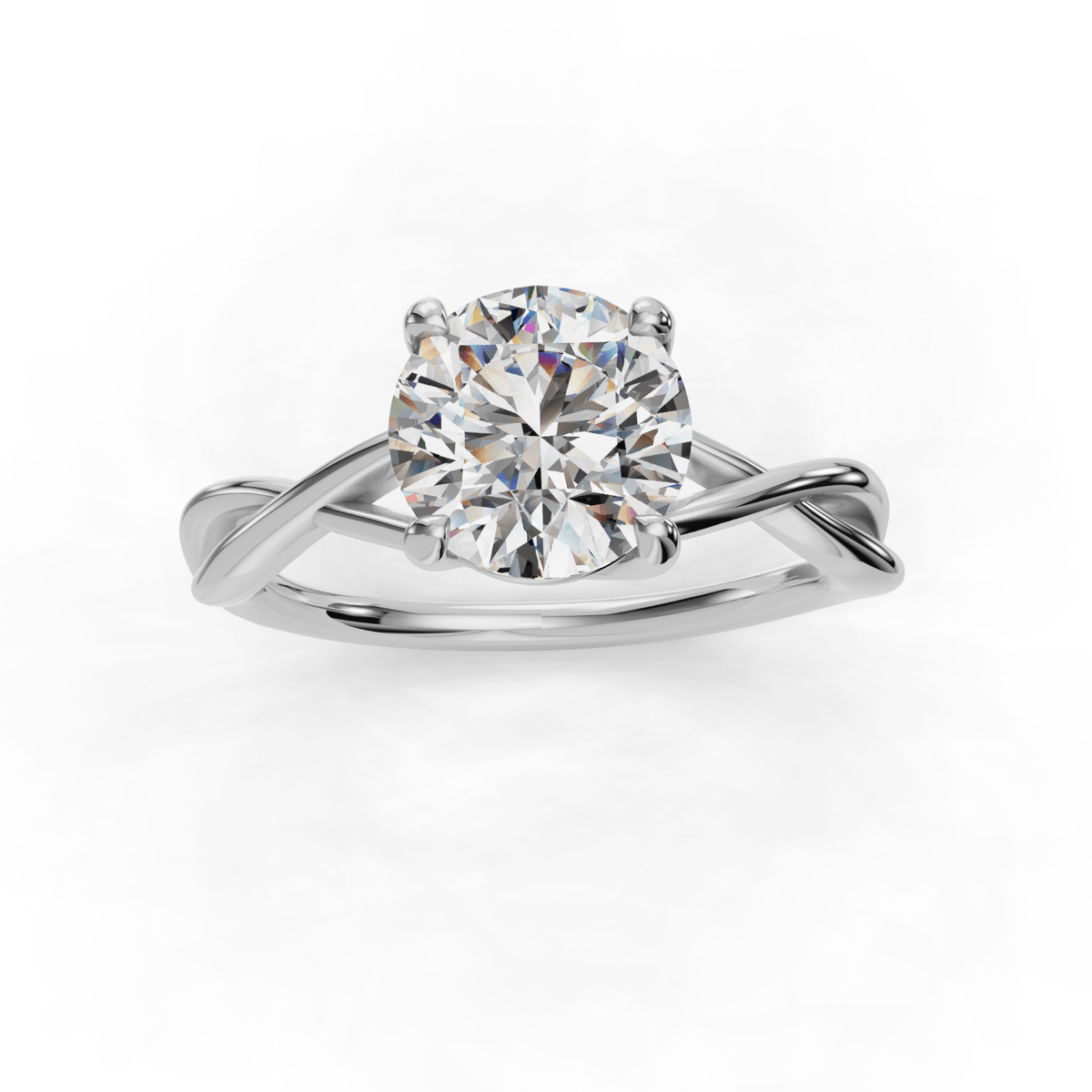 Twine Twist Solitaire Engagement Ring in $14K White Gold 18K White Gold Platinum$