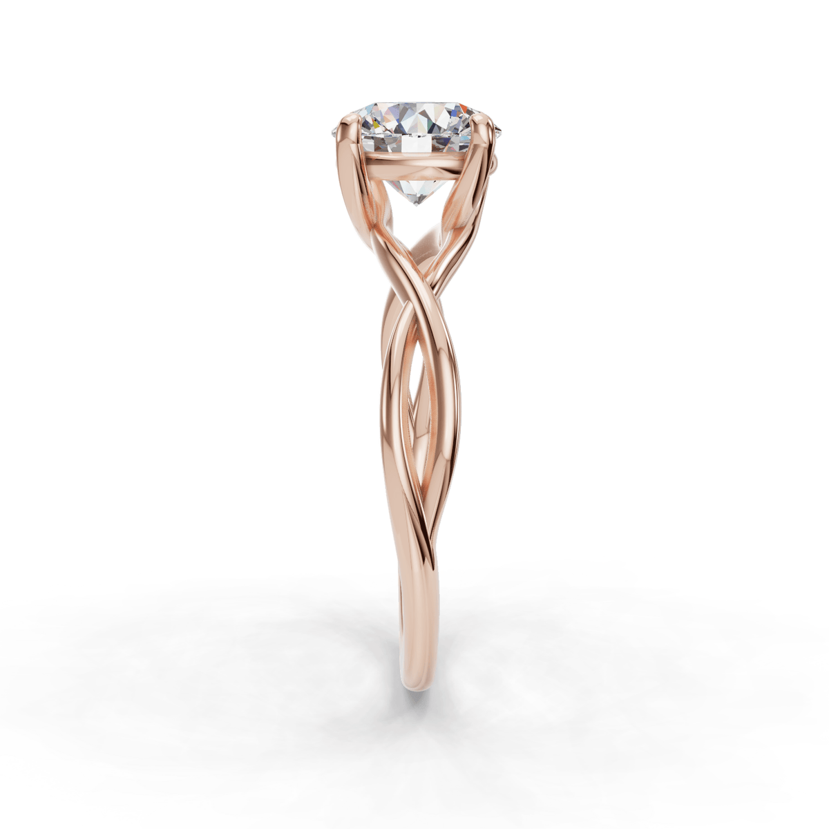Twine Twist Solitaire Engagement Ring in $14K Rose Gold 18K Rose Gold$