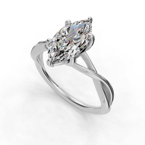 Twine Twist Solitaire Engagement Ring in Marquise