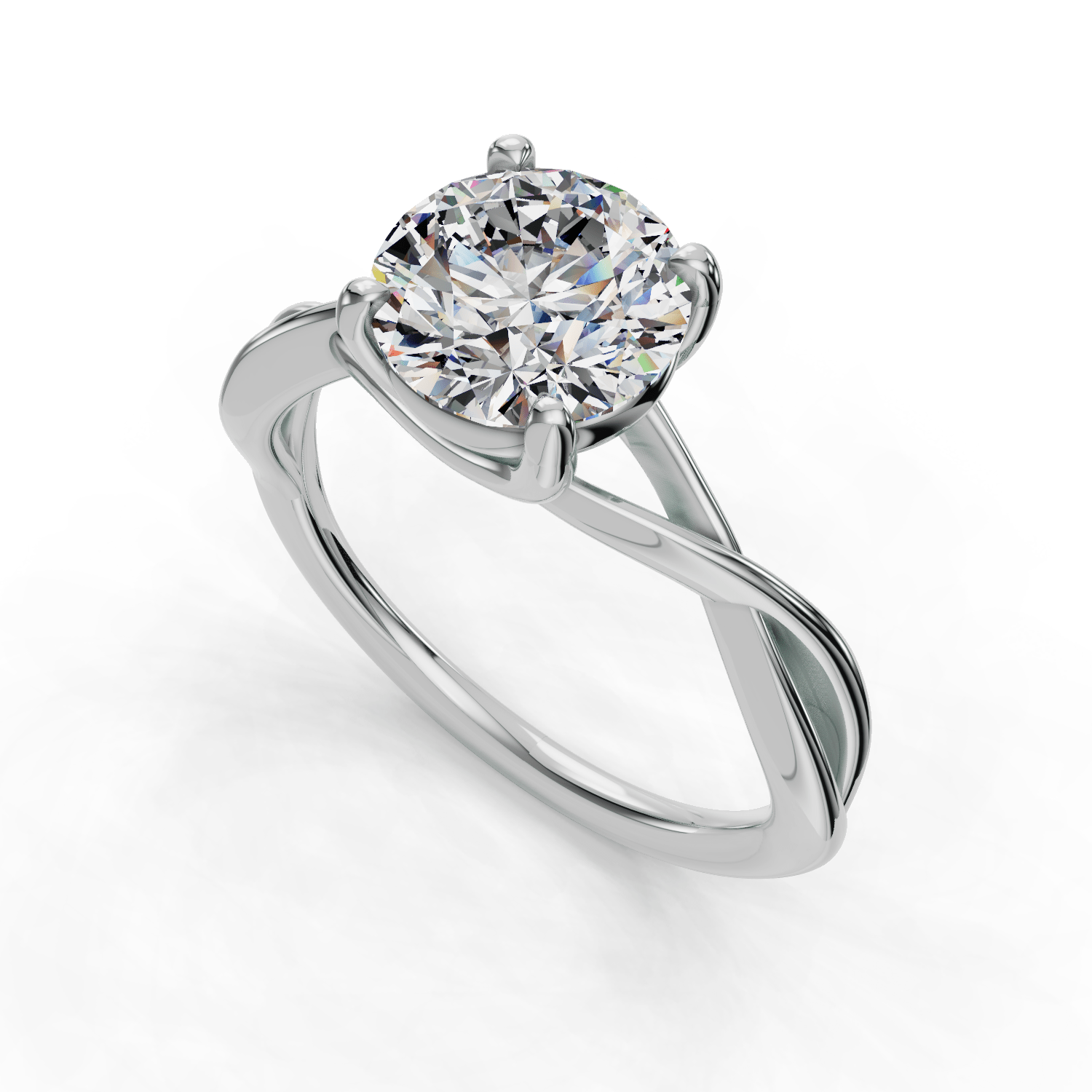 Twine Twist Solitaire Engagement Ring in Marquise