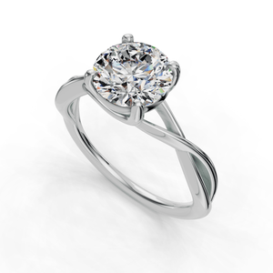 Twine Twist Solitaire Engagement Ring in $14K White Gold 18K White Gold Platinum$