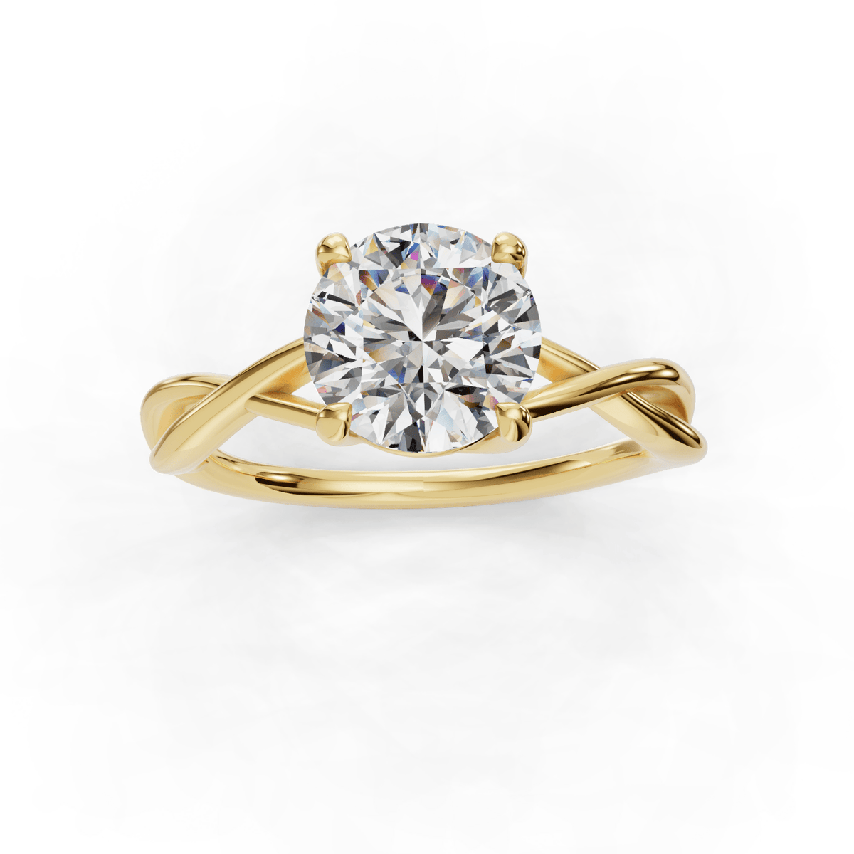 Twine Twist Solitaire Engagement Ring in $14K Yellow Gold 18K Yellow Gold$