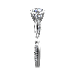 Twirl Diamond Pave Ring Engagement Ring in $14K White Gold 18K White Gold Platinum$ 